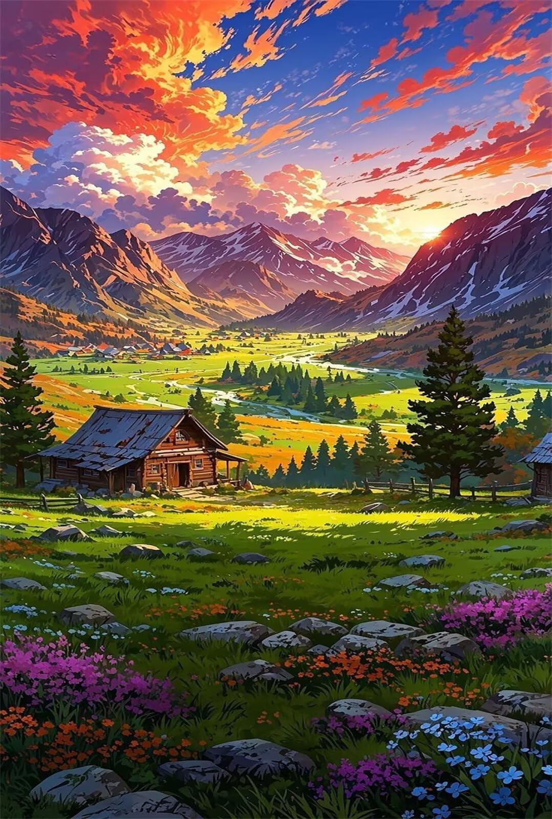 Puzzle de 1100 Piezas para Adultos - Paisajes Rurales | Rompecabezas para Adultos 87x42cm | Piezas de Encaje Letras en la Parte Posterior | Decoración para el Hogar