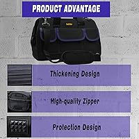 Vista 3 de FASTECH Bolsa de herramientas de 22 pulgadas, kit de herramientas de boca ancha impermeable, organizador de bolsa de herramientas resistente