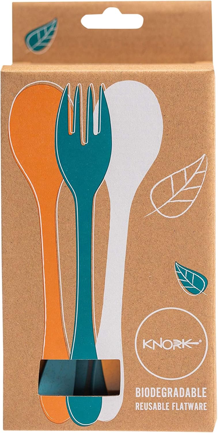 Knork Eco Plant Based 24 Pack Reusable Bamboo Flatware Set