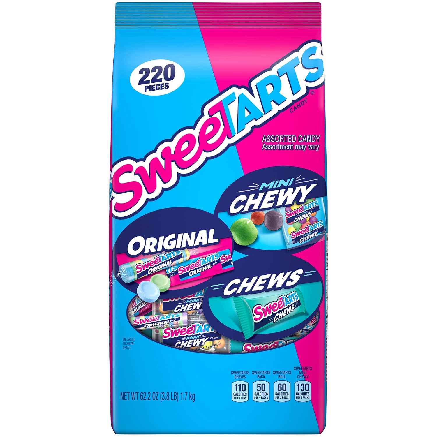 SweeTARTS Mini Chewy, & Chews Variety Pack, Sour and Sweet, original 220 Count