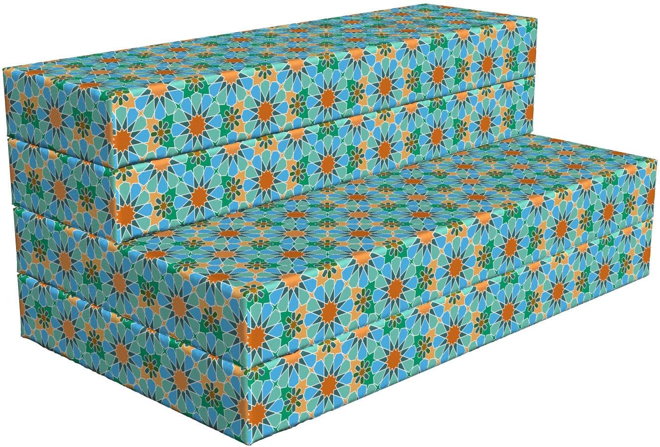 Holiday Deals 🛒 Ambesonne Moroccan Foldable Mattress, Floral Starry Ornaments, 78.7 x 47.2, Teal Orange Free Shipping Over $50 Ambesonne Moroccan Foldable Mattress, Floral Starry Ornaments, 78.7 x 47.2, Teal Orange