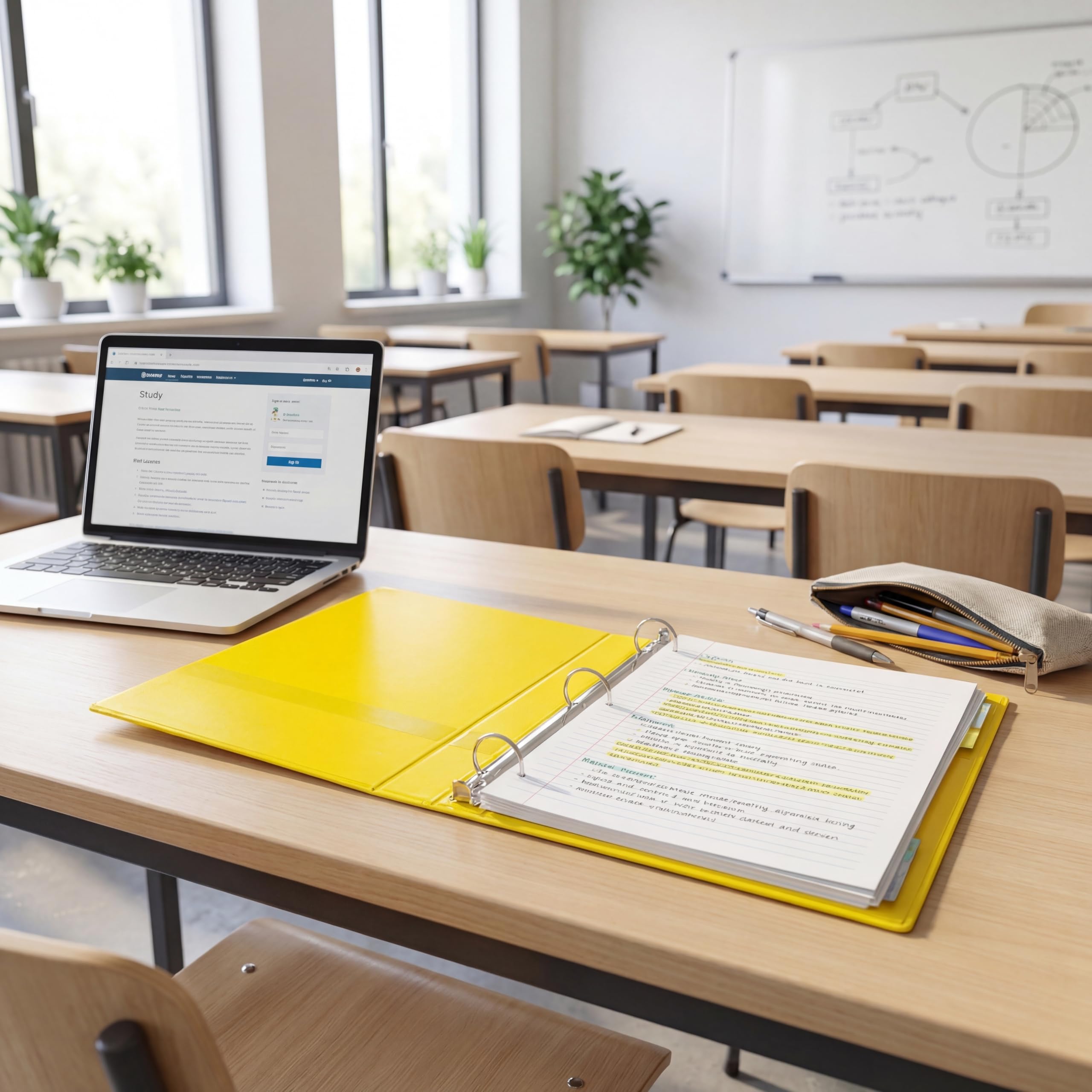 Lot de 6 classeurs à 3 anneaux de 2,5 cm, sans PVC, anneaux ronds durables, pochettes transparentes, peut contenir 220 feuilles, pour l'école, le bureau, la maison