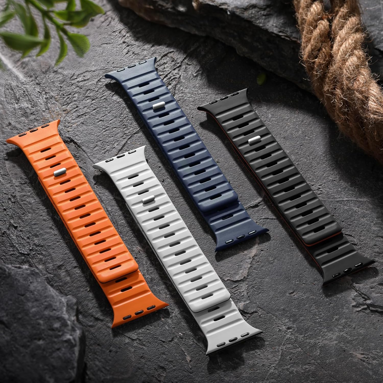 Easuny Magnetic Loop Compatible with Apple Watch Ultra 3 2 1 Bands for Men 49mm 46mm 45mm 44mm, Sport Silicone Breathable Watch Strap for iWatch Series 11 10 9 SE 8 7 6 5 4 Ultra 3/2/1 - Image 7