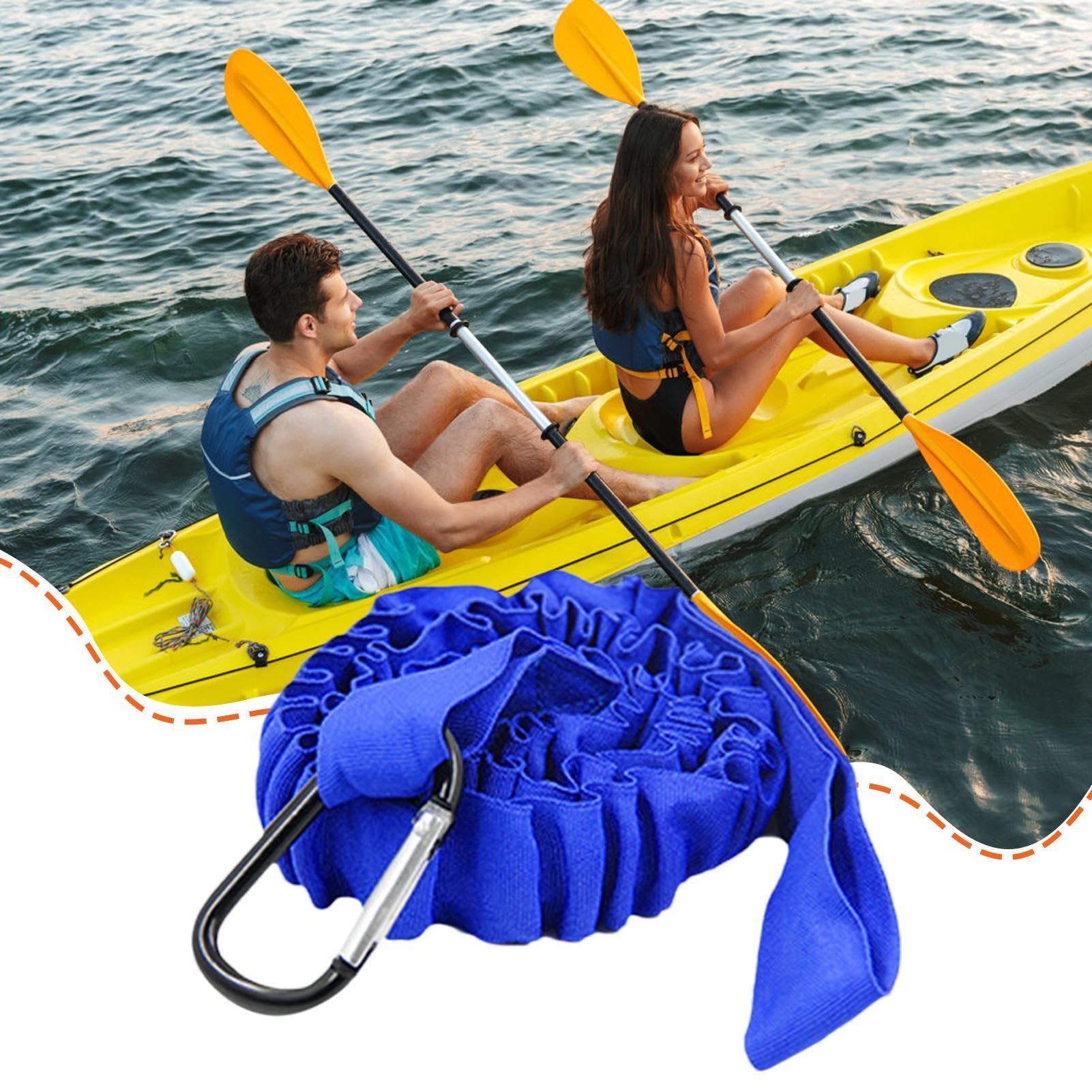 Cuerda de remo para kayak, cordón elástico en espiral con autobloqueo, accesorios de pesca portátil
