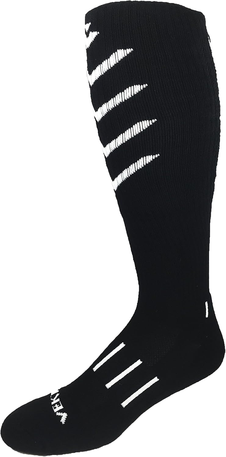 MOXY Socks Ultimate VEKTR Premium Fitness Socks 3-Pack, Black and White Athletic Crew Socks, Reinforced Heel and Toe, Vent Knit Panels, Support Fit for Training, Running, Gym