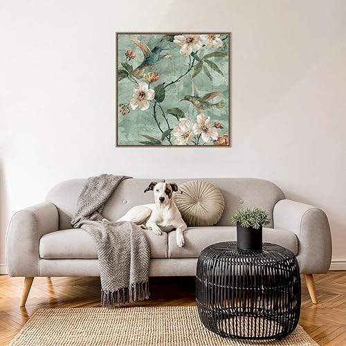 Miniatura 5 de Amanti Art Lienzo enmarcado para pared, 30 x 30 pulgadas, diseño floral de pájaros de una pluma II por Renee Campbell, lienzo enmarcado para pared,