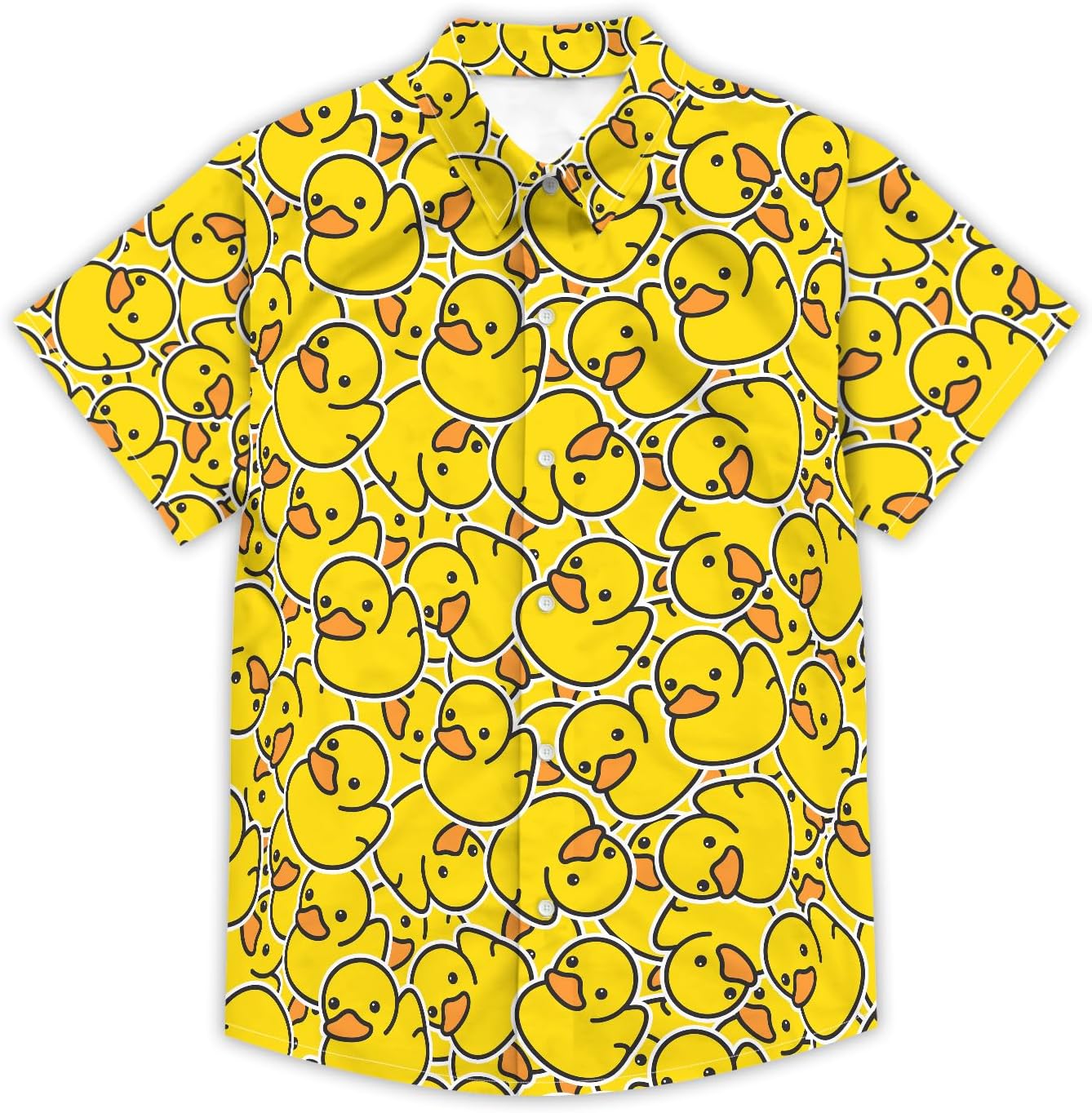 Boys Hawaiian Shirt Button Down Shirt Short Sleeve Cartoon Print Hawaiian Beach Shirt for Kids