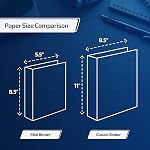 Easyview Premium, 1.5-Inch Mini Binder, 8.5"x5.5", 3-Ring Binders for School, Office, or Home, Colored Binder Notebooks, Pack of 6, Round Ring, White