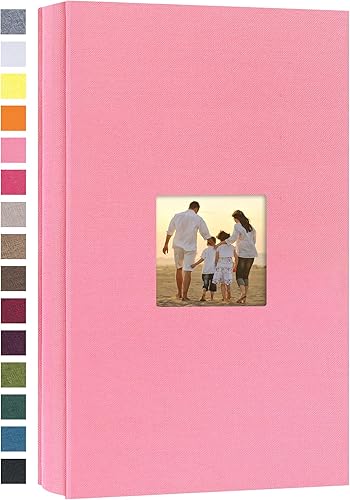 Miniatura 13 de potricher Álbum de fotos de lino de tapa dura de 4 x 6 pulgadas, 600 fotos, gran capacidad para la familia, boda, aniversario, bebé, vacaciones Caqui