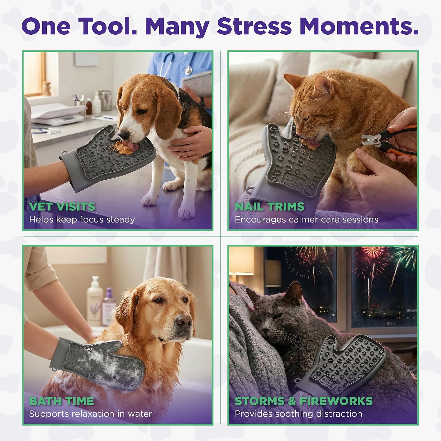 Lixy Pet LickMitt - Dual-Sided Grooming & Shed Control Mitt for Spreadable Treats – Designed for Anxiety Relief & Bonding - Food-Grade Silicone Pet Tool for Dogs & Cats - BPA-Free, Easy-Clean - Gray