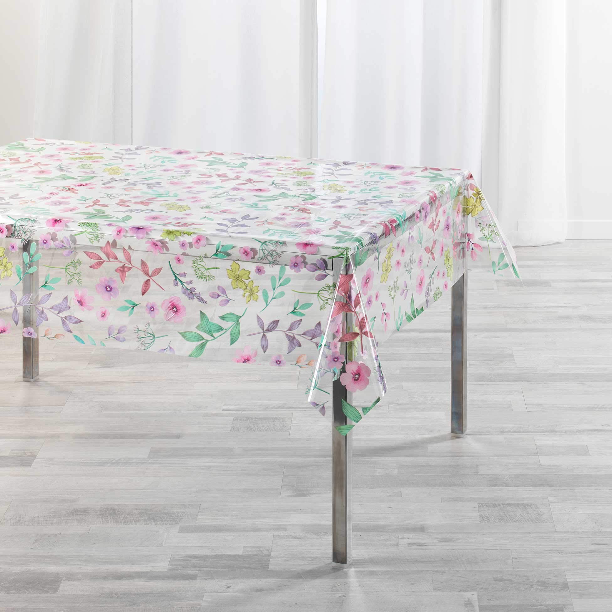 Feuille Douceur D'intu00e9rieur, Nappe Cristal Rectangle  140 X 240 Cm Feuille Blanc Pvc Imprime 14 100e