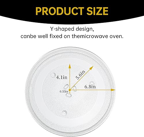 Miniatura 2 de Rotaglass Placa giratoria de vidrio para microondas de 13.5 pulgadas, bandeja de vidrio de repuesto para microondas de 13.5 pulgadas, bandeja de
