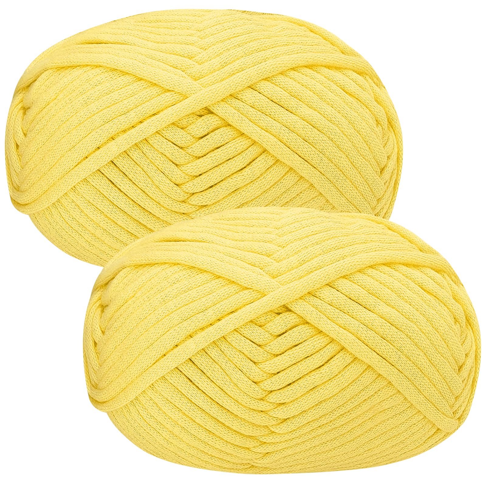 Renyiz Chunky Yarn for Crochet 2x50g Soft Thick Wool for Beginners and Amigurumi Projects Easy Crochet Starter Kit Yellow Yarn