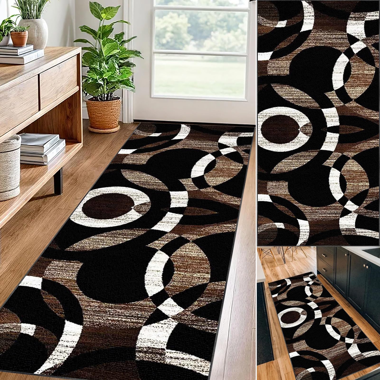 Runner Rugs for Hallway Kitchen Carpet Runners Non Slip Washable Hall Runner Rugs Long Hallway Rug Carpet Floor Mat for Hallway Entryway Laundry Room Living Room Area Rug Narrow Rugs 50 x 80 cm