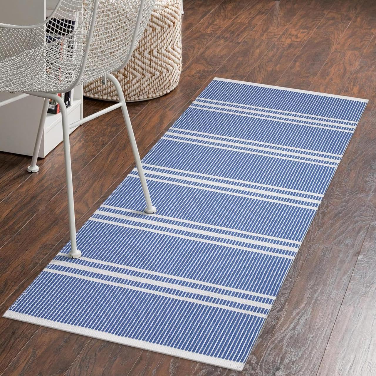 Ultica Fab Handmade Sustainable Cotton 2 x 5 Feet Floor Rugs Carpet Durries for Living Drawing Room | Bedside Runner for Bedroom | Dhurries for Entryway, Hallway Center Table Sofa Area, (Design 4) (B0CX72RVB1) Amazon Price History, Amazon Price Tracker