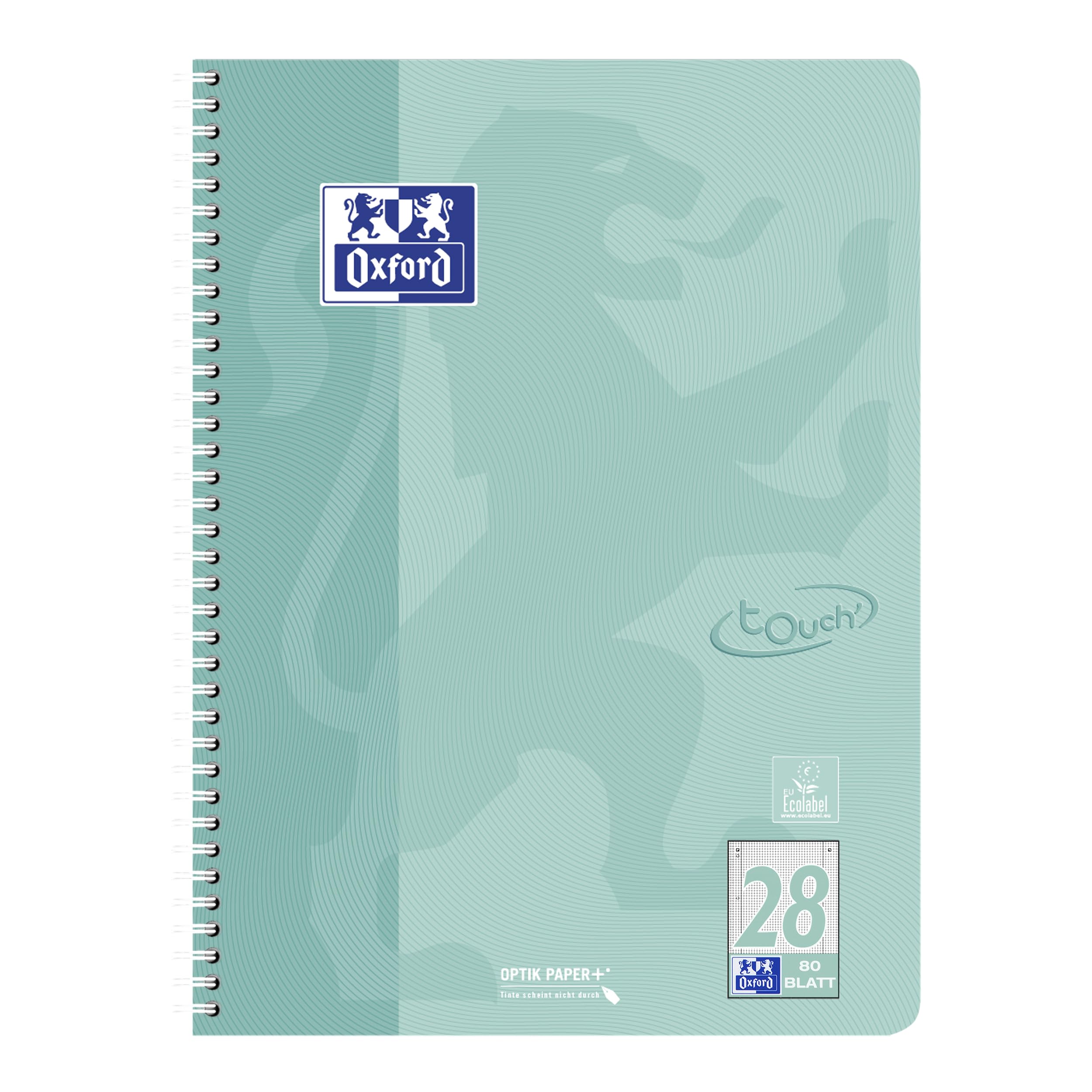 Oxford Touch - Libreta de 160 páginas (tamaño A4, cuadriculado, 10 unidades, 5 colores pastel)