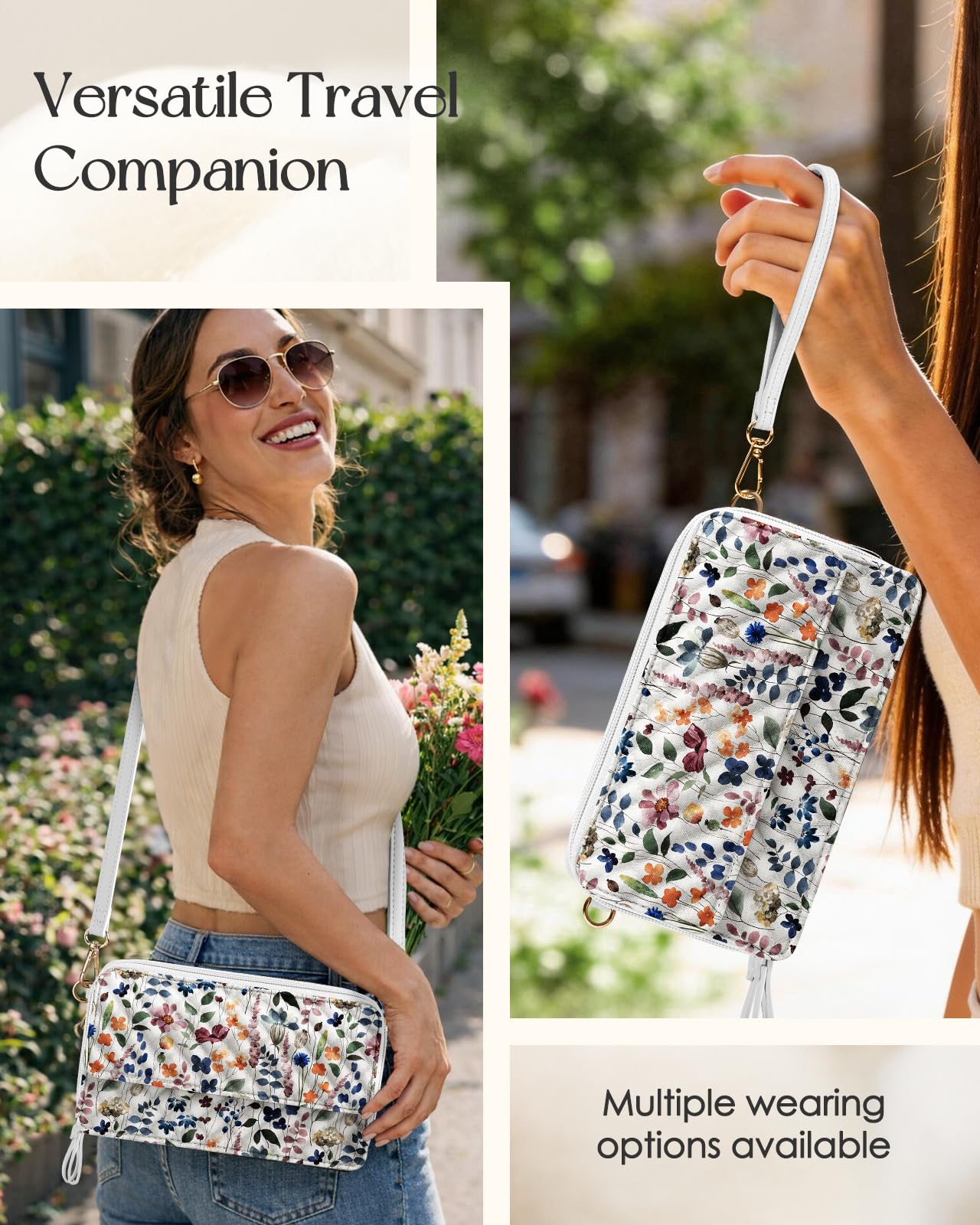 Miss Adola Cotton Quilted Crossbody Bags for Women - Wallet Purse Small Phone Bag Cute Wristlet Purses with RFID Blocking - 2
