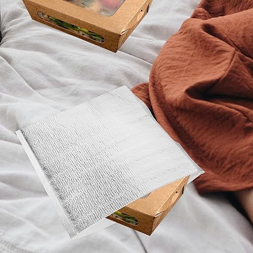 Miniatura 9 de BESTonZON Paquete de 50 bolsas de envío aisladas, bolsas de aislamiento térmico reutilizables de aluminio, forros térmicos para cajas térmicas,