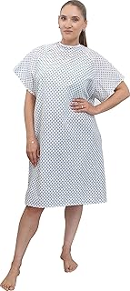 12 Pack - White Hospital Gown with Back Tie/Hospital Patient Robe with Ties Wholesale - One Size Fits All