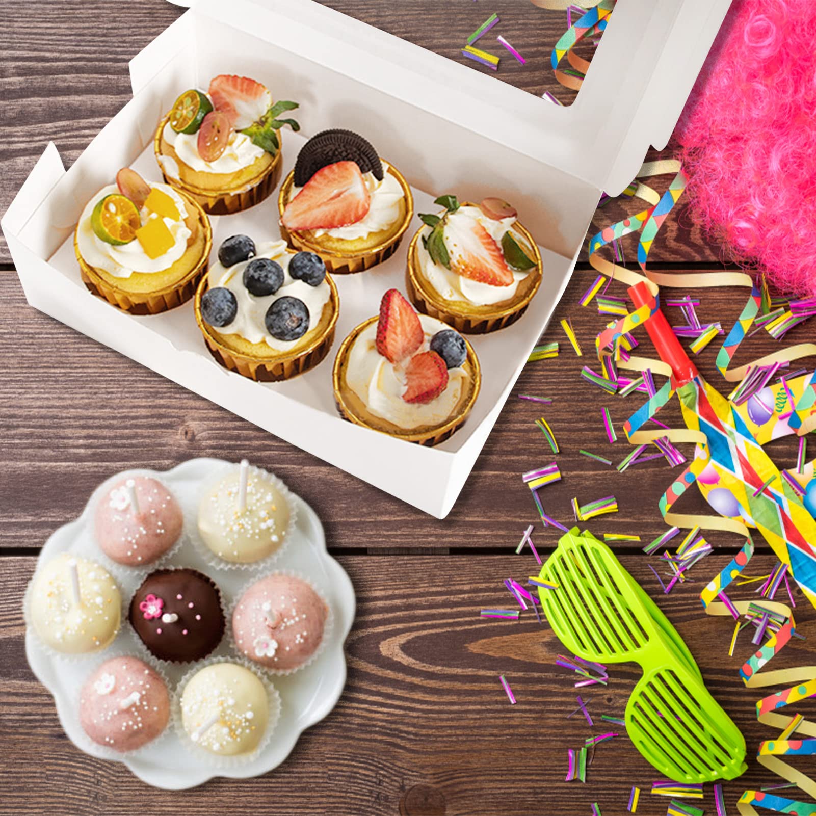 Lot De 15 Boîtes à Cupcakes Avec Inserts 6 Supports, Boîtes