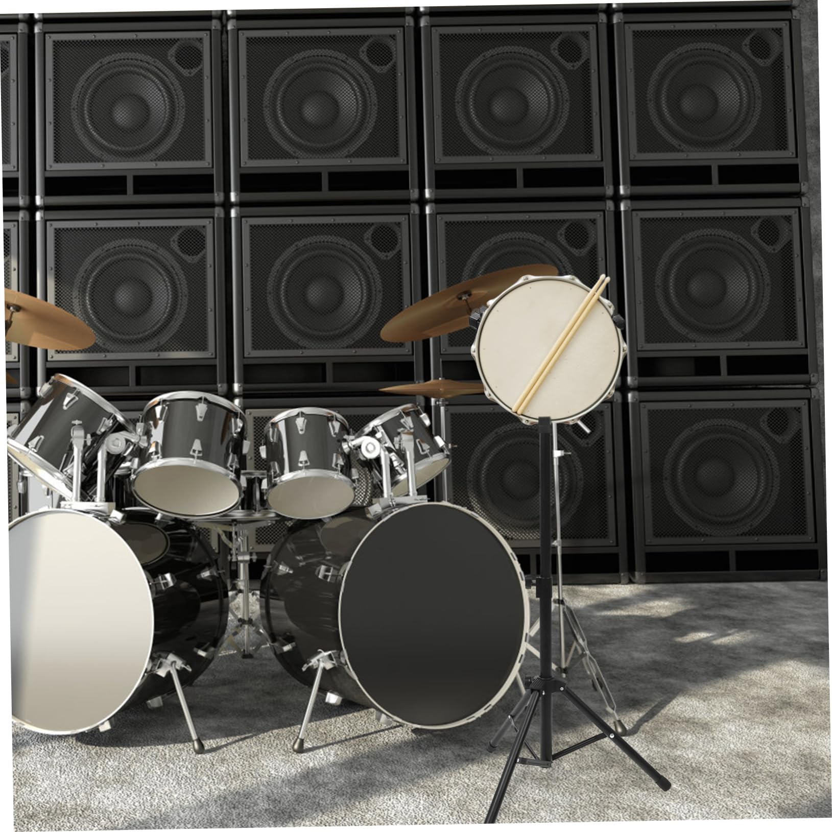 Stojak Na Perkusję Alloy Dumb Drum Rack Do Przechowywania W Kolorze Czarnym Łatwy W Montażu Do Ćwiczeń Na Instrumentach Muzycznych