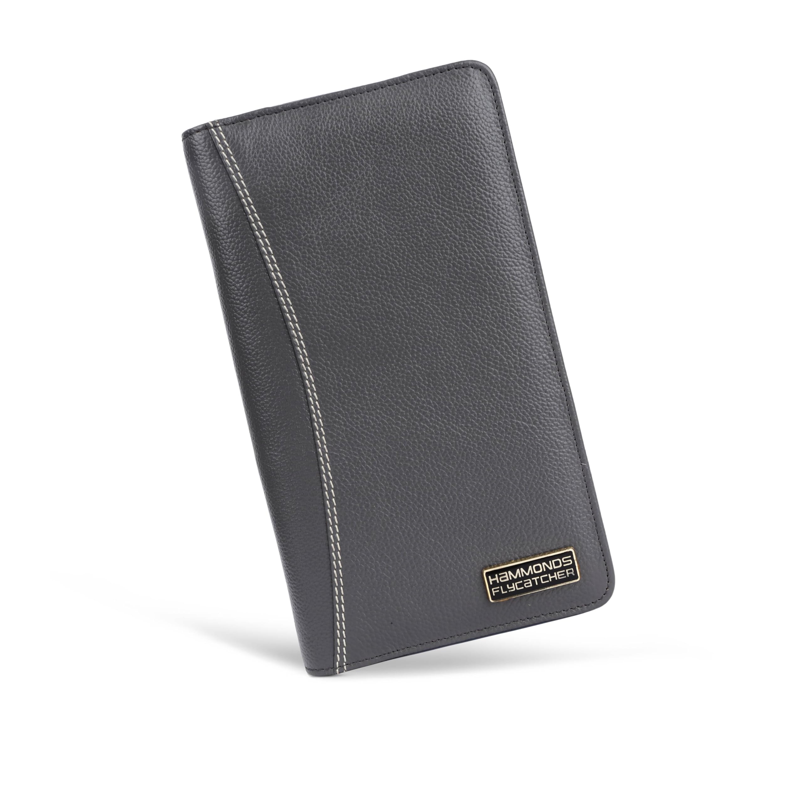 HAMMONDS FLYCATCHER Genuine Leather Passport Cover, Passport Holder for Men and Women - Travel Accessories Document Organizer, RFID Protected Passport Wallet with Card Slots for Trips - Grey (B097MR7WH2) Amazon Price History, Amazon Price Tracker