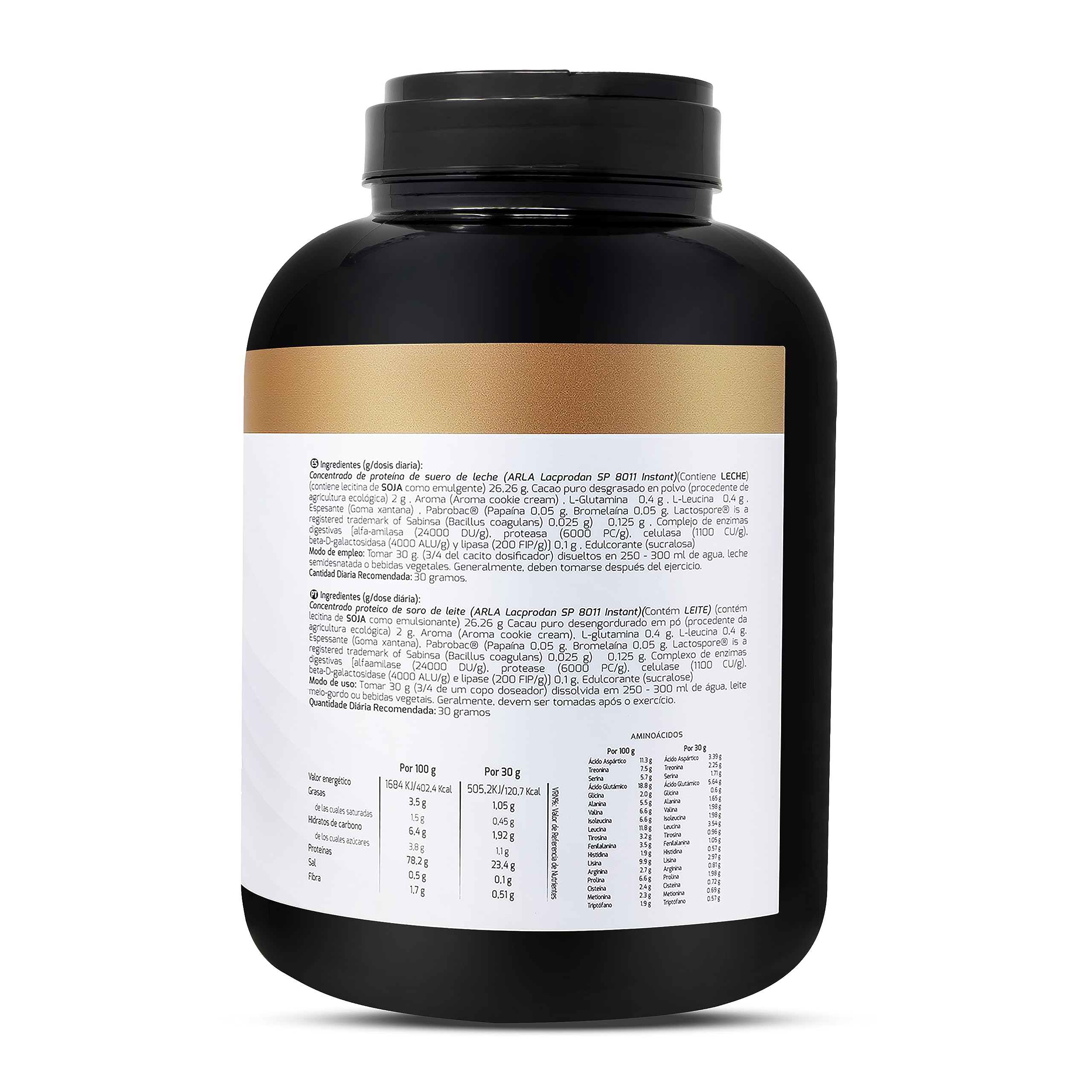 SPORT LIVE Concentrado de proteinas de suero de leche | Whey Protein en polvo con L-Glutamina y L-Leucina | Ayuda a aumentar tu masa muscular | Mejora tus batidos |Cookies&Cream | 2 KG