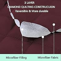 Vista 3 de Fundas reversibles para sofá de dos plazas, funda para sofá, protector de muebles (sofá de dos plazas pequeño, burdeos/camel)