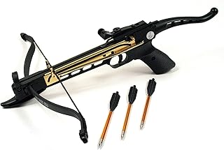 Ace Martial Arts Supply Self-Cocking 80 Lbs Crossbow Pistol with 63 Aluminum Arrows