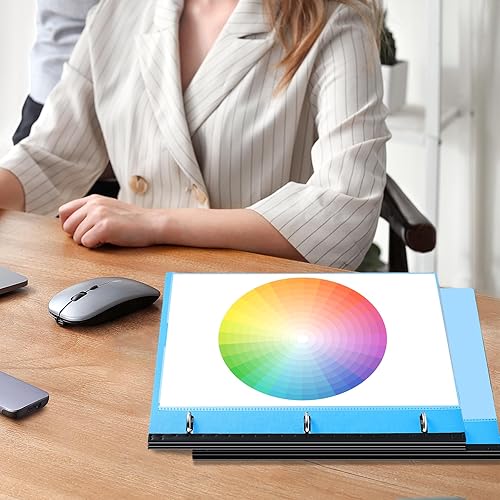 Miniatura 6 de WOT I Telescoping Project Organizer, Refillable Binder with Dividers and Pockets, 13 Pocket Folders, 1 Inch 3 Ring Binder, Blue Azul