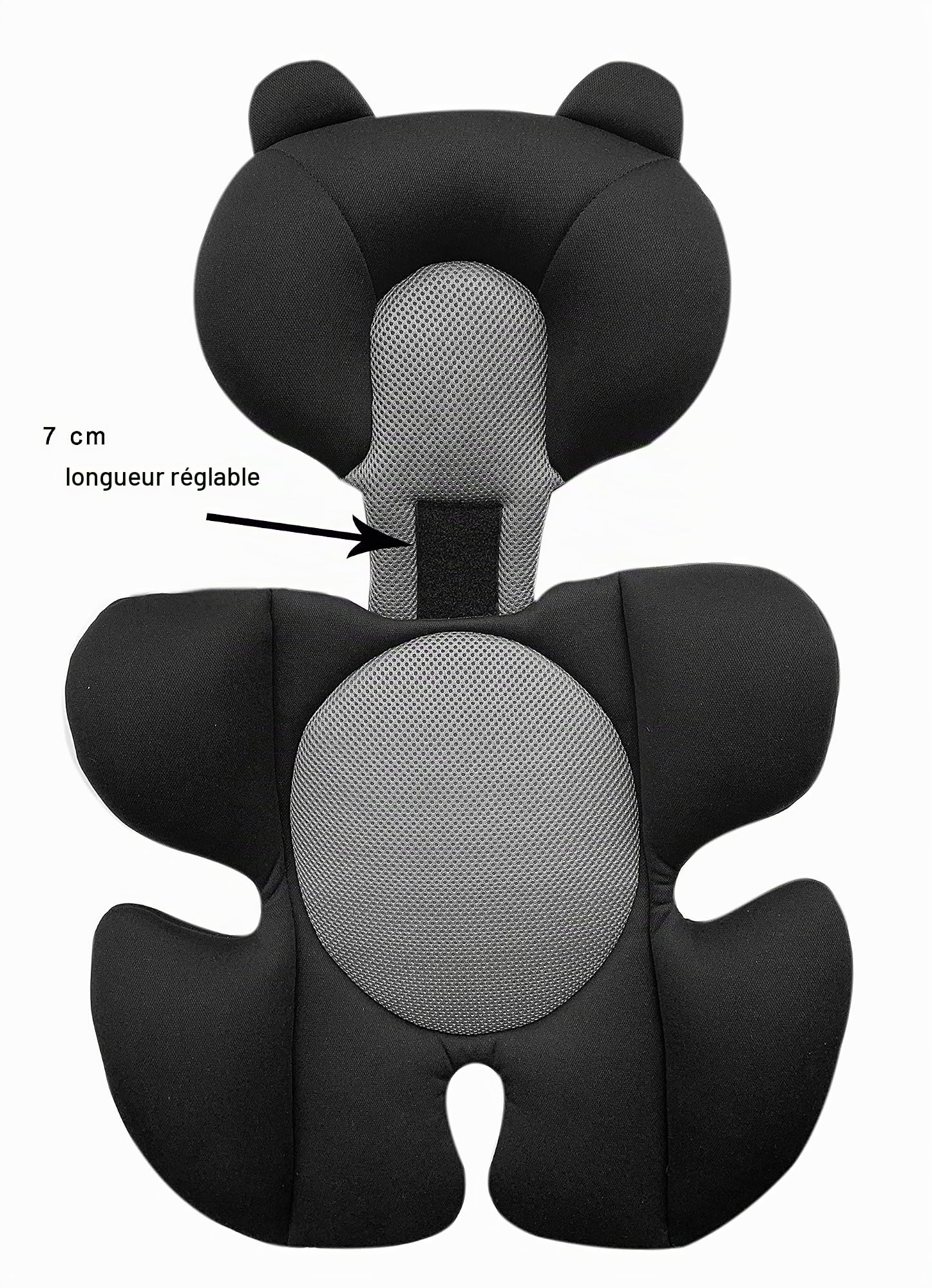 GanEn Coussin pour bébé - Coussin confortable pour poussette, siège auto, chaise haute - Noir