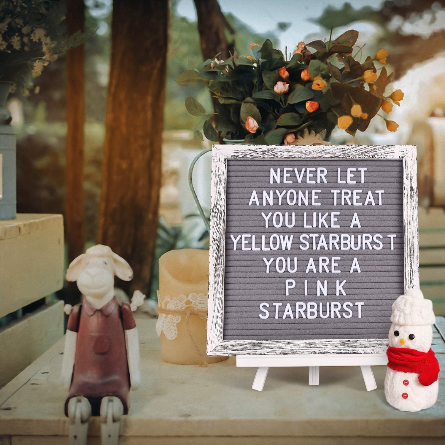 One-Day Sale: Up to 50% Off Double Sided Rustic Felt Letter Board with 10x10in Vintage Wood Frame,750 Precut Letters,Months & Days & Script Cursive Words,Farmhouse Message Board Shabby Wall Decor 50% Off Discount Double Sided Rustic Felt Letter Board with 10x10in Vintage Wood Frame,750 Precut Letters,Months & Days & Script Cursive Words,Farmhouse Message Board Shabby Wall Decor