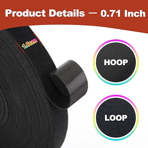 Miniatura 3 de Meibeidor - Cinta de gestión de cables reutilizable de 34 pulgadas x 82 pies, cinta de gestión de cables reutilizable de doble cara, tiras de corte