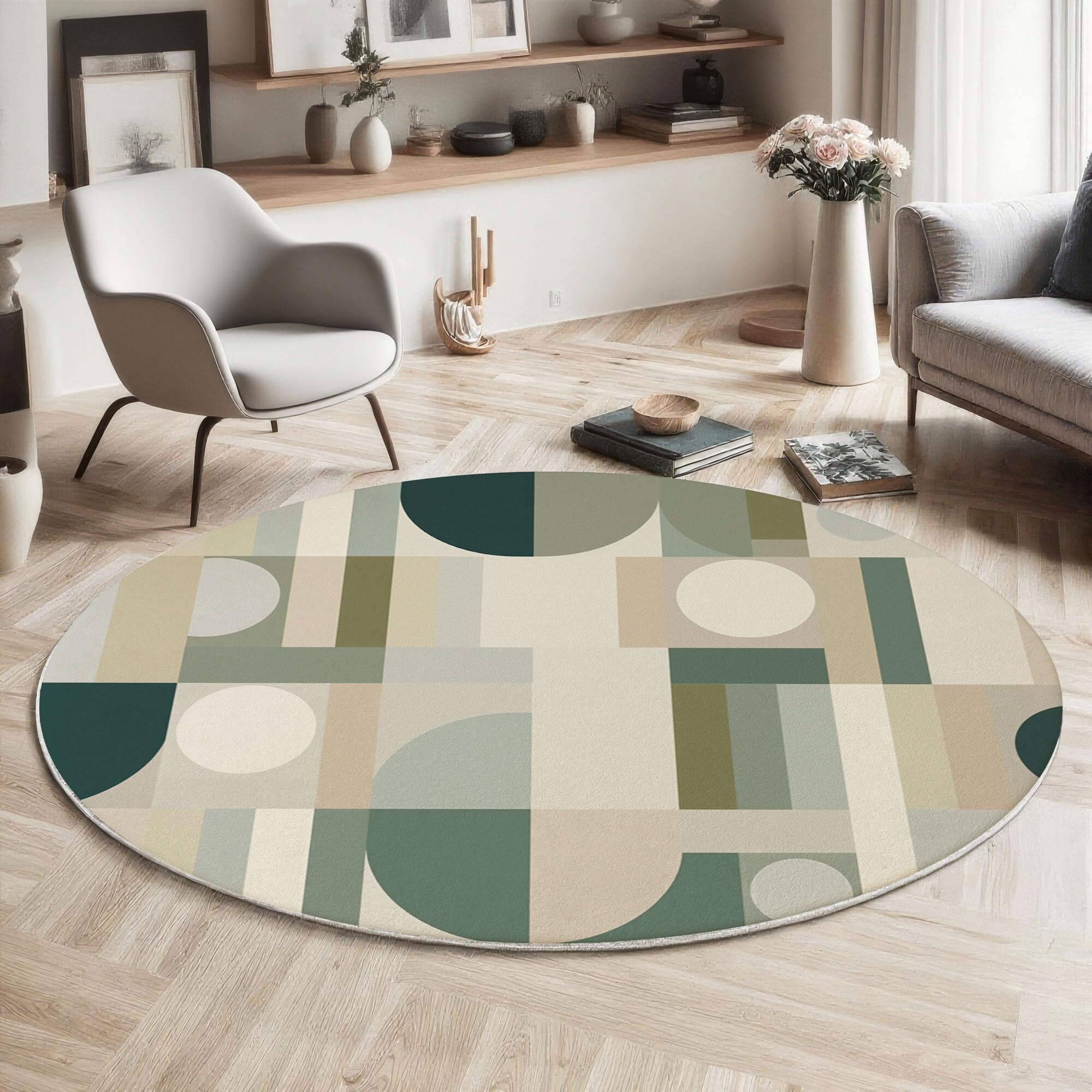 Tapis moderne lavable en machine pour salon et entrée de bureau