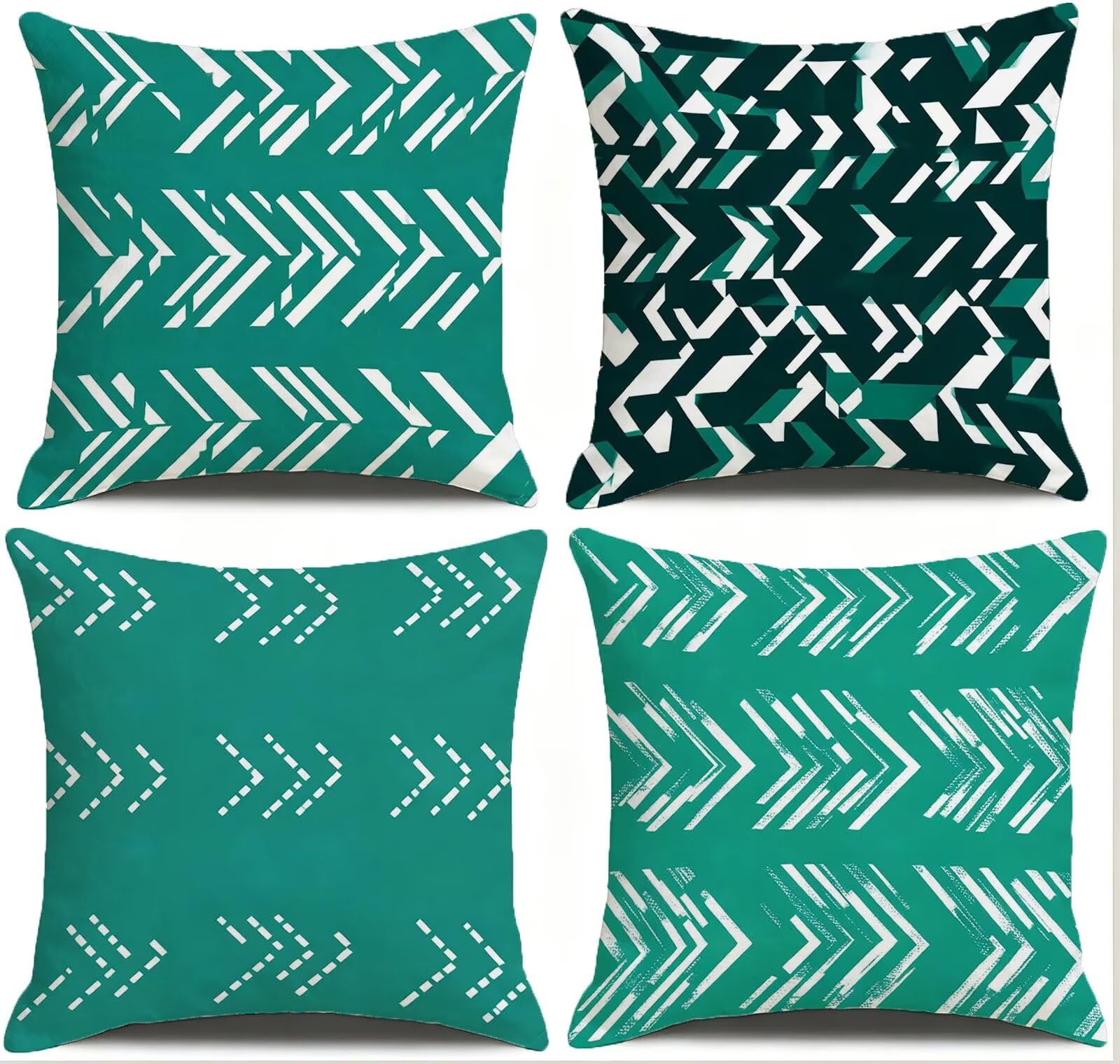 Blu Federe Cuscini Divano 65x65cm, Cuscini da Esterno Set de 4, Cod-109 | Lin Copricuscini Decorativi Letto Arredo, per Letto, Soggiorno, Giardino, Esterno, Casa Decorazione Set di 4 Linea