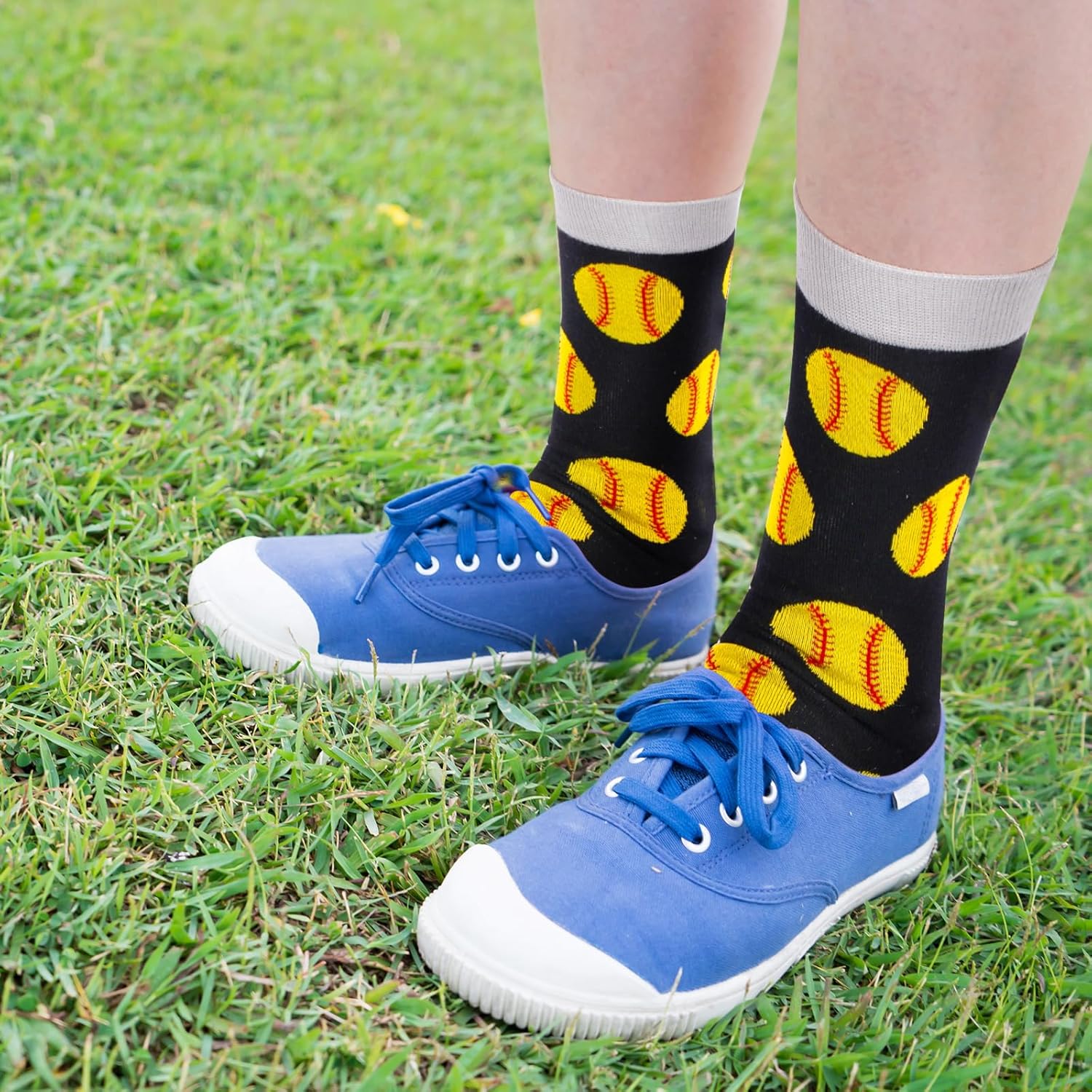 Xaatren 12 Pairs of Softball Socks Novelty Socks Boys Ball Sports Softball Gifts for Kids (Medium)