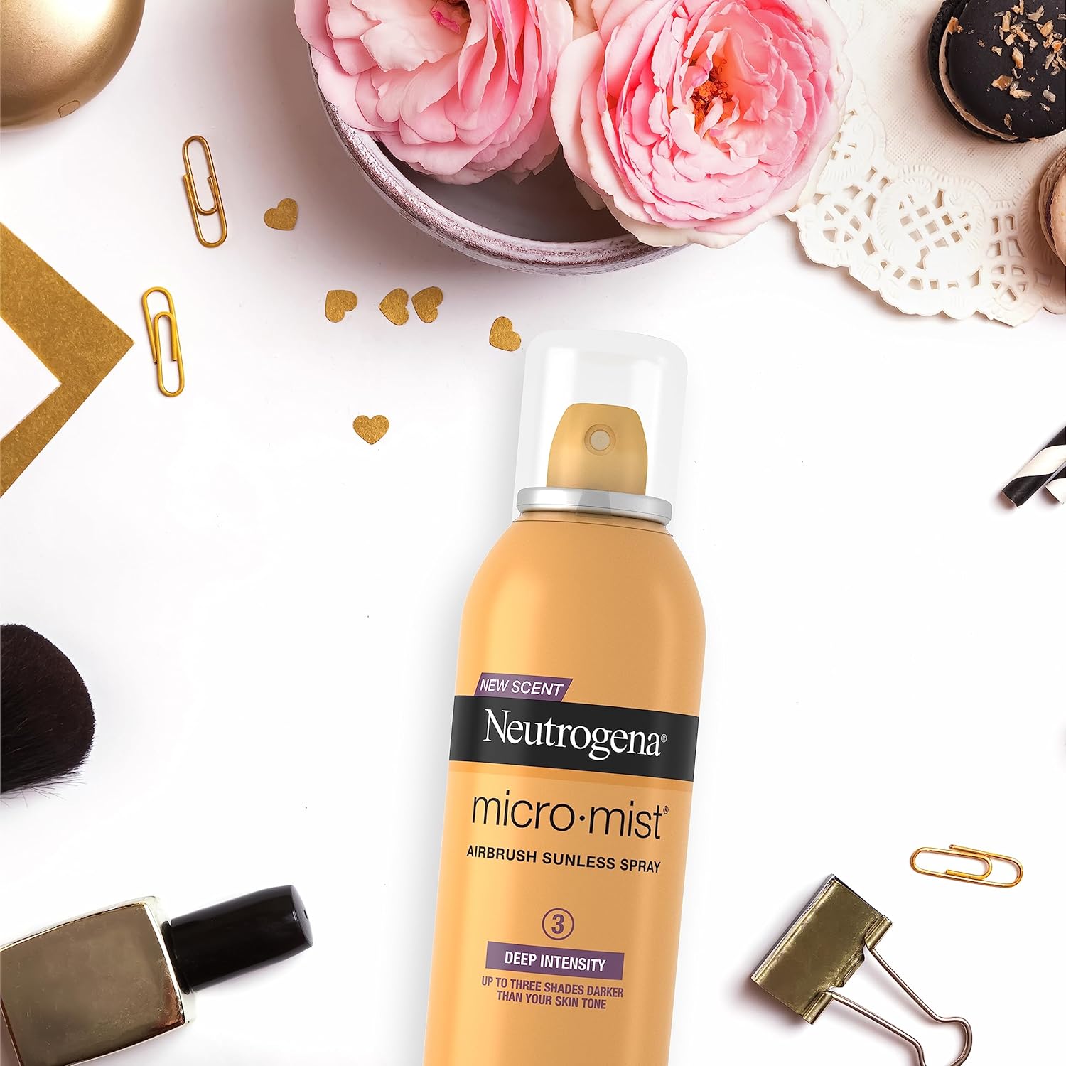 Neutrogena Micromist Airbrush Sunless Tanning Spray, Gradual Sunless Indoor Tanner with Witch Hazel, Oil-Free & Non-Comedogenic Formula, Deep Intensity, 5.3 oz (Pack of 2)