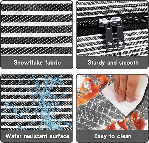 Vista 22 de Bolsa de almuerzo para hombres y mujeres, lonchera reutilizable aislada a prueba de fugas, bolsa de mano congelable con correa de hombro ajustable