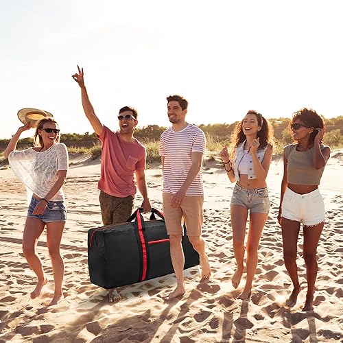 Miniatura 2 de Bolsas de lona para viajes, bolsa de viaje ligera para almacenamiento, bolsa de lona plegable impermeable para acampar durante la noche, hombres y