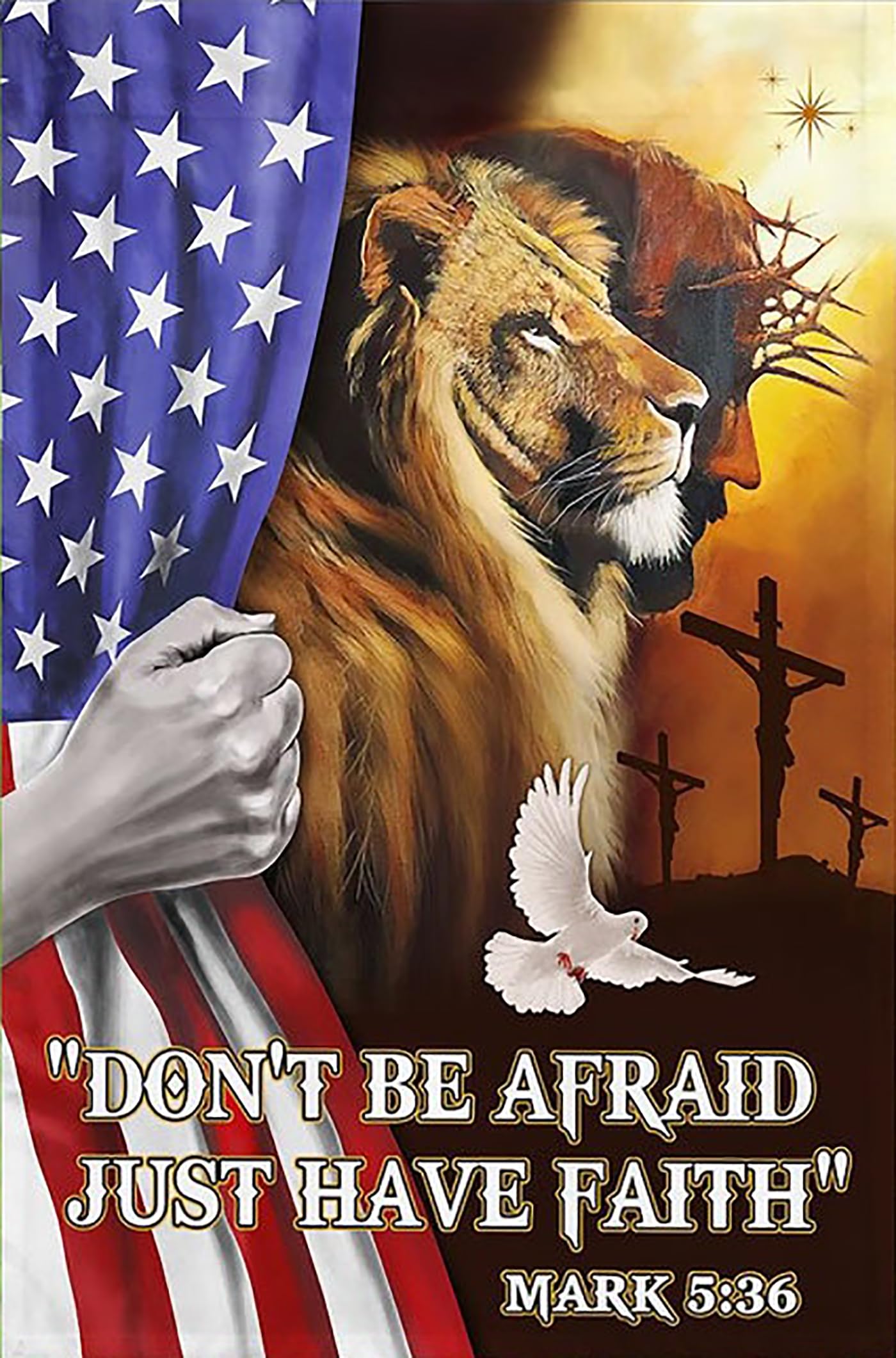 Kwqdozf Tin Sign-8 12X16inch Don't Be Afraid Just Have Faith Vintage Metal Aluminum Tin Sign D