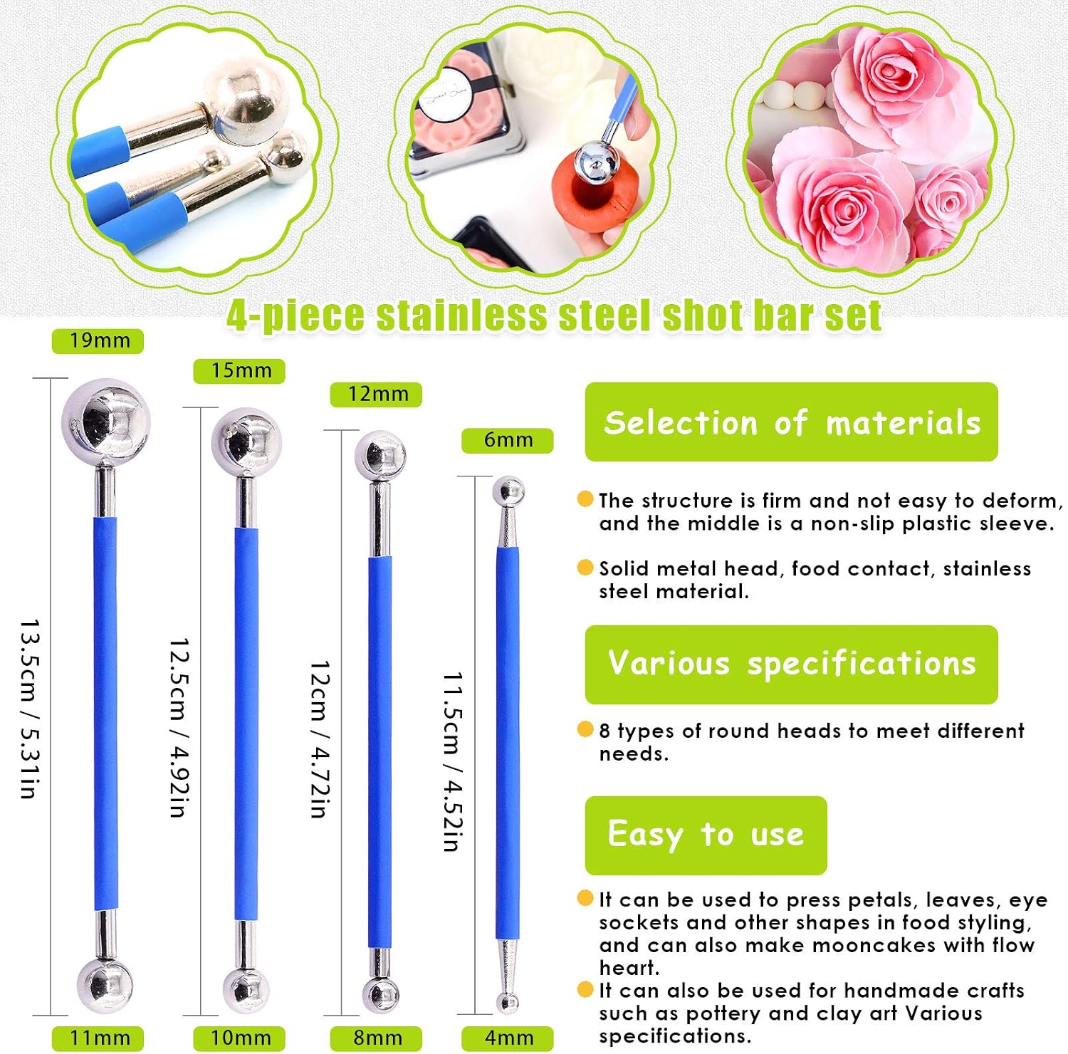Keadic 37 Pieces Green Clay Fondant Extruder Cake Decorating Supplies Sugar Modeling Tool Set, Clay Extruder Gun with 20 Tips Sugar Extruder Disks & Ball Stylus Dotting Tool