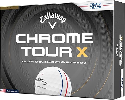 Callaway 2026 Chrome Tour X Triple Track Golf Balls, Men's, White