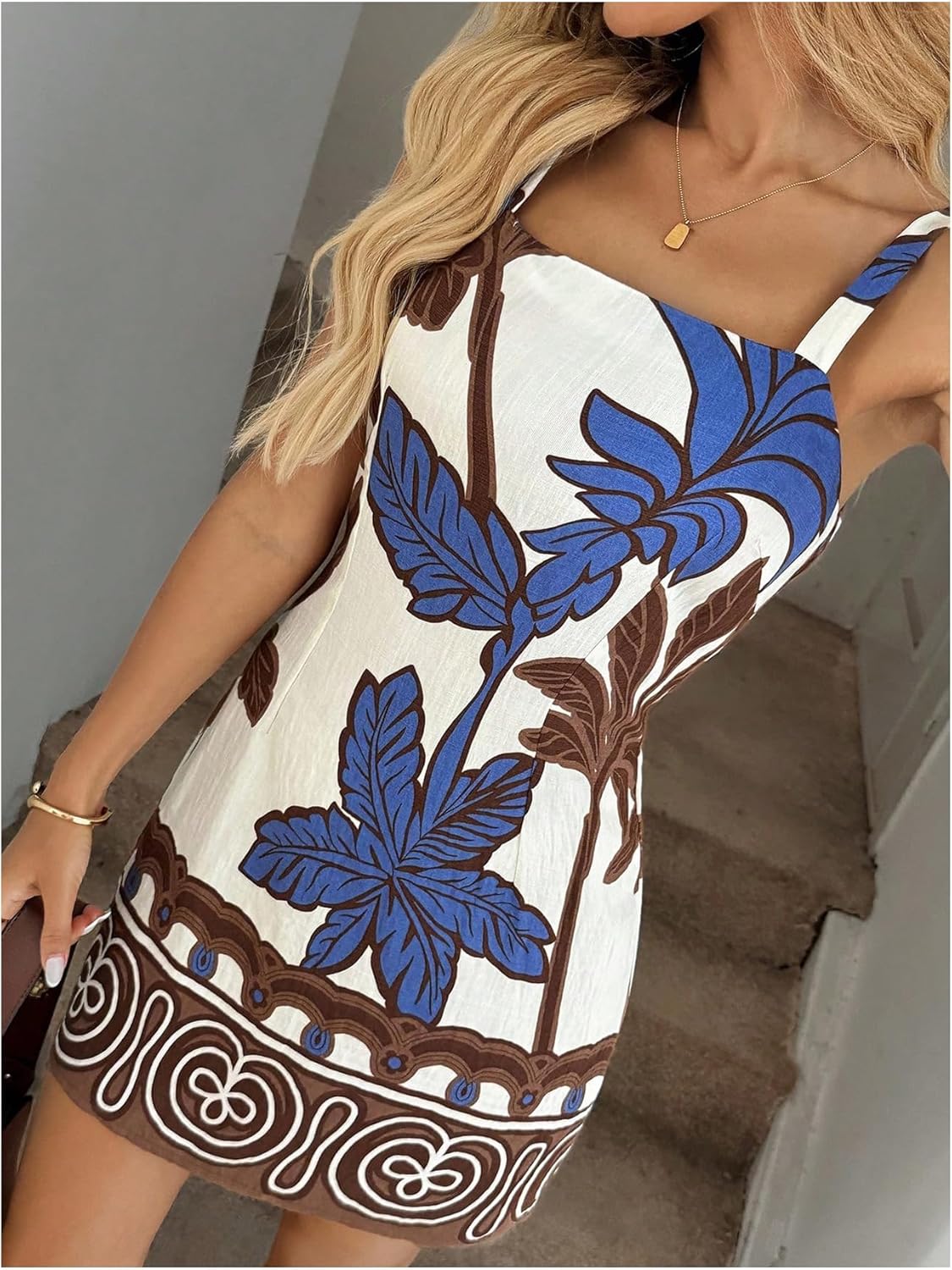 Verdusa Women's Boho Tropical Tank Dress Vintage Holiday Dresses Vacation Outfits