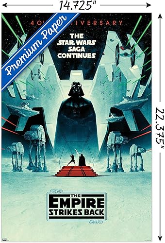 Miniatura 3 de Trends International Star Wars The Empire Strikes Back - Póster de pared de aniversario 40, 14.725 x 22.375 pulgadas, versión premium sin marco