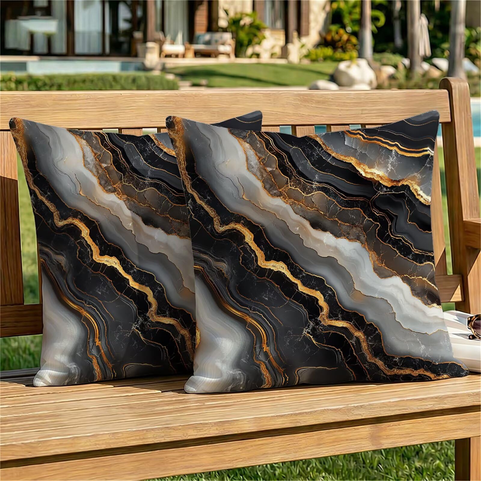 Federe Cuscini Divano 65x65 cm Grigio Cuscino Divano Velluto Decorativo Set da 2, con Cerniera Oro Cuscini da Esterno Impermeabili Federa Cuscino per Divani Camera de Letto Soggiorno Auto dj-578
