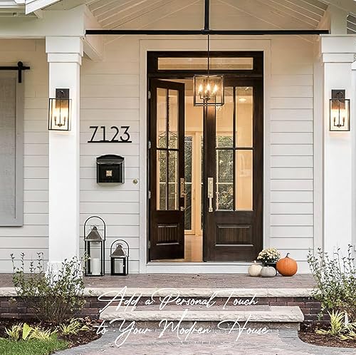 Miniatura 3 de Modern House Numbers for Outside Personalized, Custom Metal Address Siqns for Houses, 5-9 Inch Large Number Address Plaque with Floating Screw Kit,