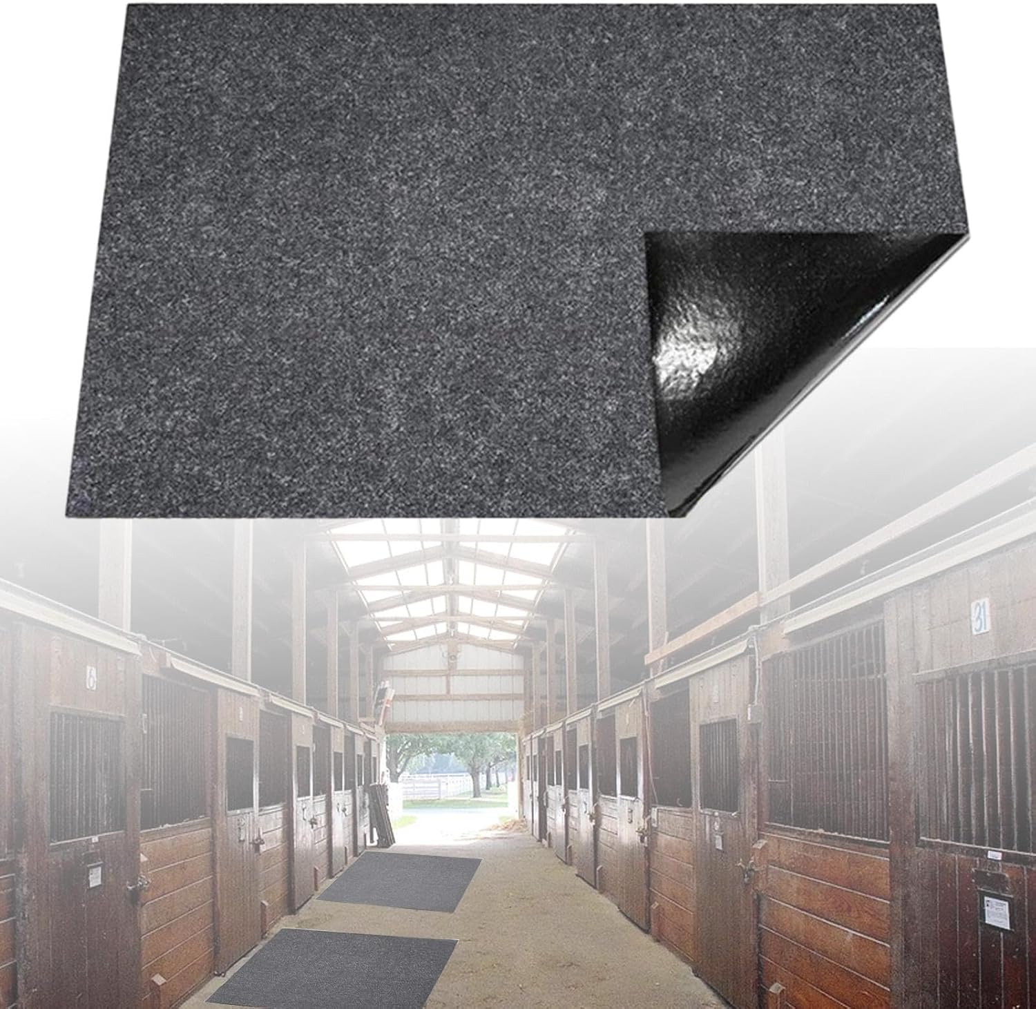 Horse Stall Mat for Floor Surface Keeps Stable Floors Clean Absorbent for Horses Livestock Lightweight Floor Mat Washable