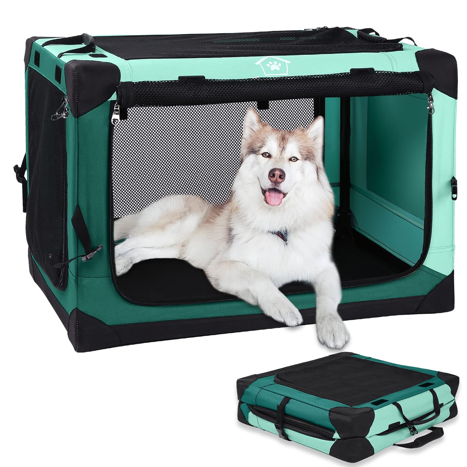 Visual Reference: Ownpets 4 Door Dog Soft Crate Folding Portable Soft Sided