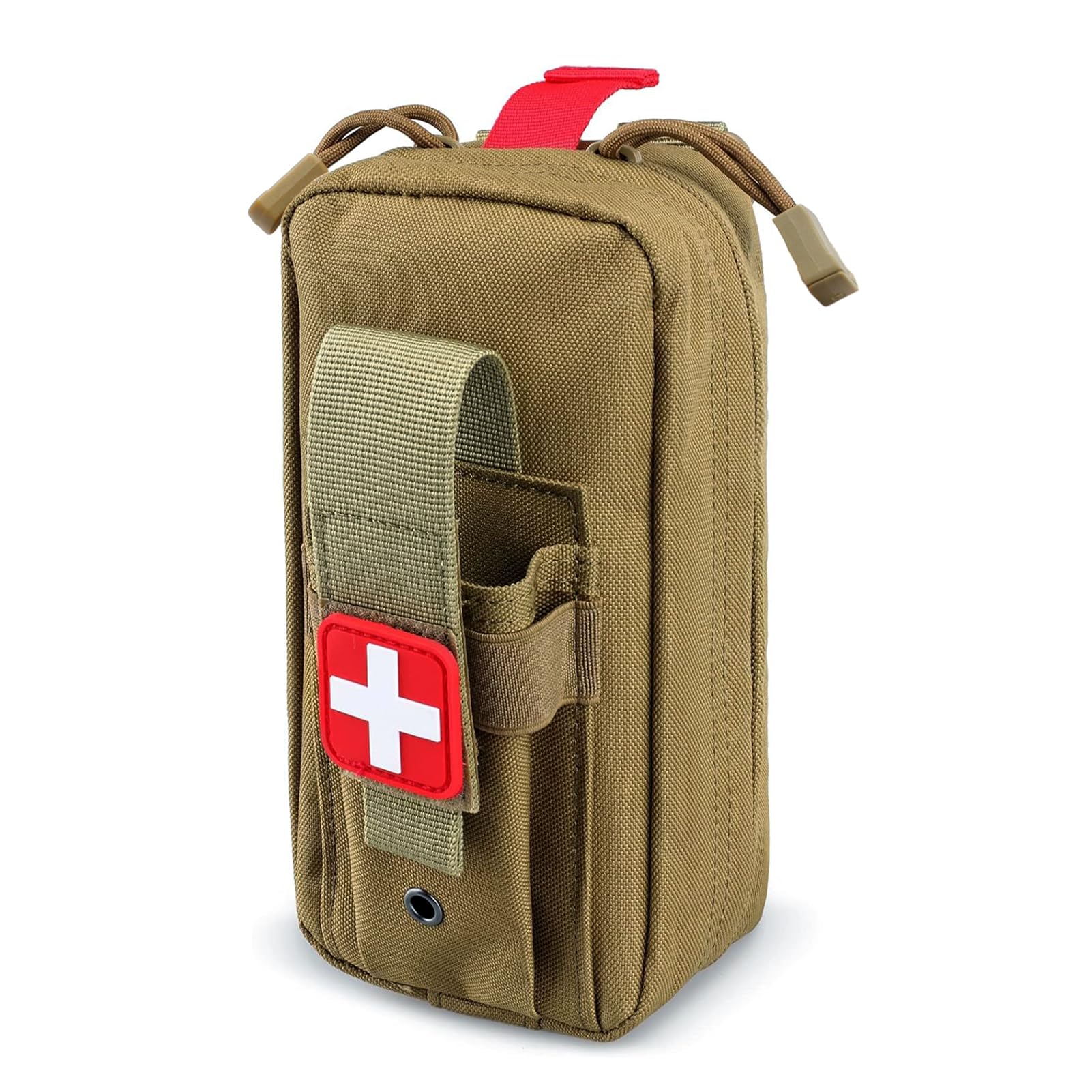 Ifak Molle Bag Empty First Aid Pouch Small Tactical Bag Belt Bag for Outdoor Camping Survival Travel Hiking and Adventure (Khaki)