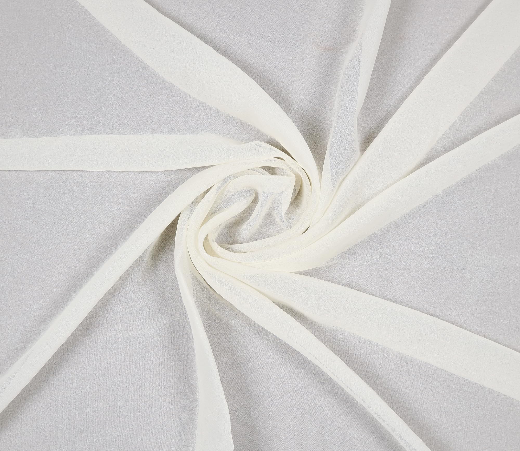 VDS Chiffon Fabric, 45 Yards Continuous Long, 44” Wide, Soft Sheer Arch Cloth for Wedding Engagement Event Party Banquet Decoration Canopy Arbor Drapery Panel Backdrop Bridal Sewing DIY (Ivory) — image 1
